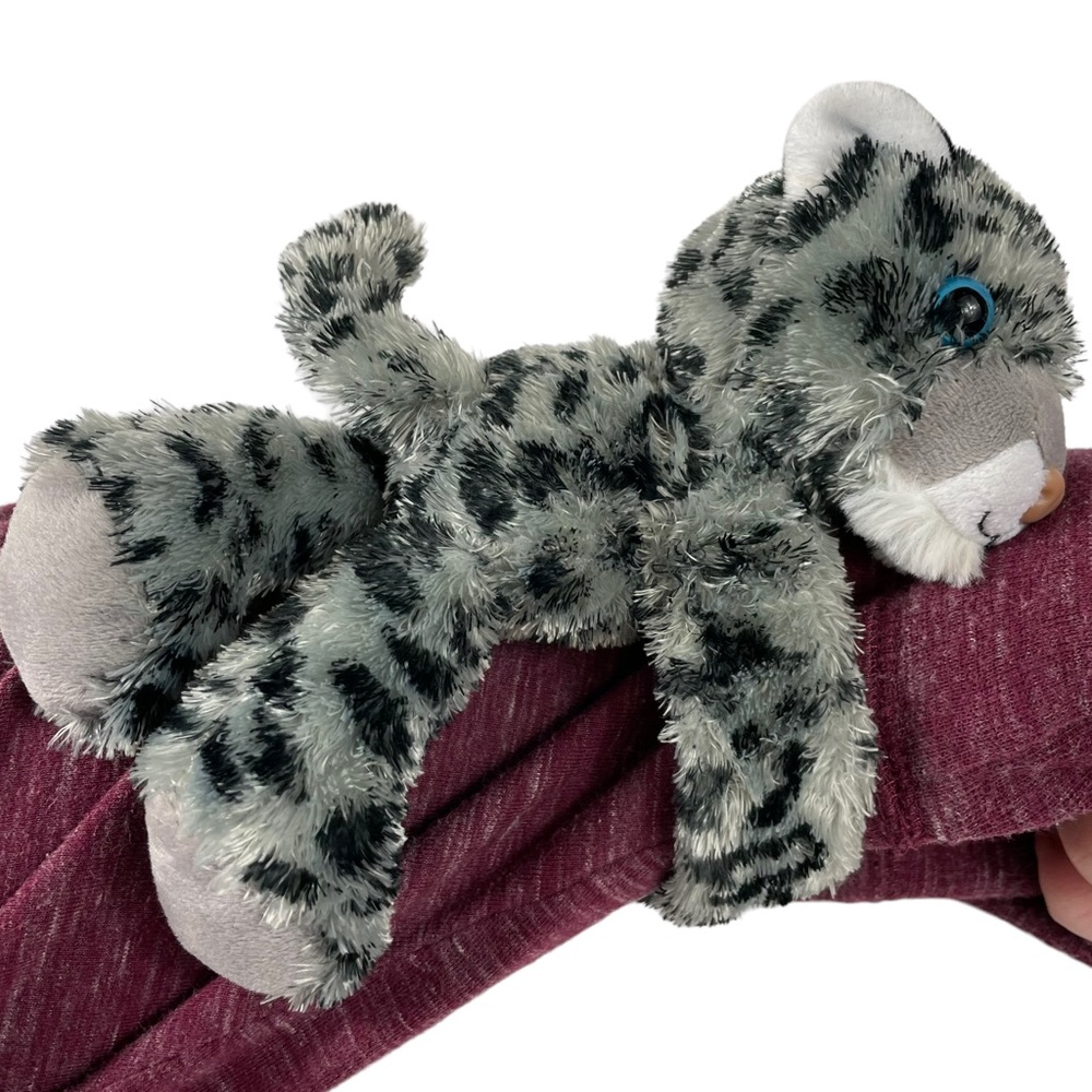 Wild Republic Plush Snow Leopard Slap Wrist Bracelet Super Soft Stuffed Animal